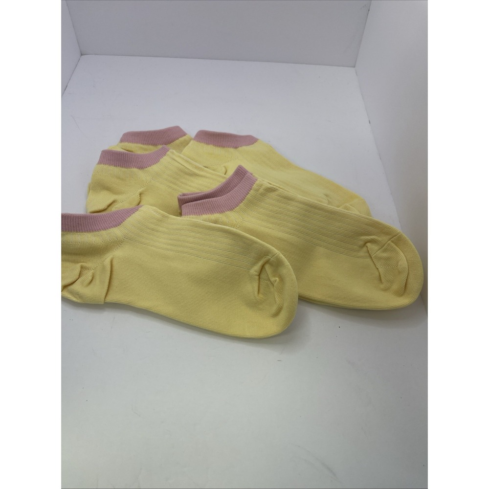 5 Pairs Unisex Ankle Socks Comfortable Everyday Low Cut Sport Yellow And Pink